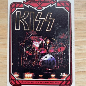 Carte KISS 1978, carte de collection Peter Criss numéro 32, batteur, carte Kiss vintage, cartes à collectionner Kiss, carte puzzle Aucoin MGT par ARGMT Criss # 32