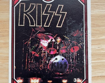 KISS card 1978 Collector Card Peter Criss drummer number 32 Vintage Kiss card Kiss trading cards Aucoin MGT Puzzle card by ARGMT Criss #32