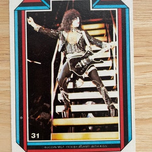 Carte KISS 1978 Carte de collection Paul Stanley numéro 31 Carte Kiss vintage Cartes Kiss à collectionner Carte Aucoin MGT par ARGMT #31