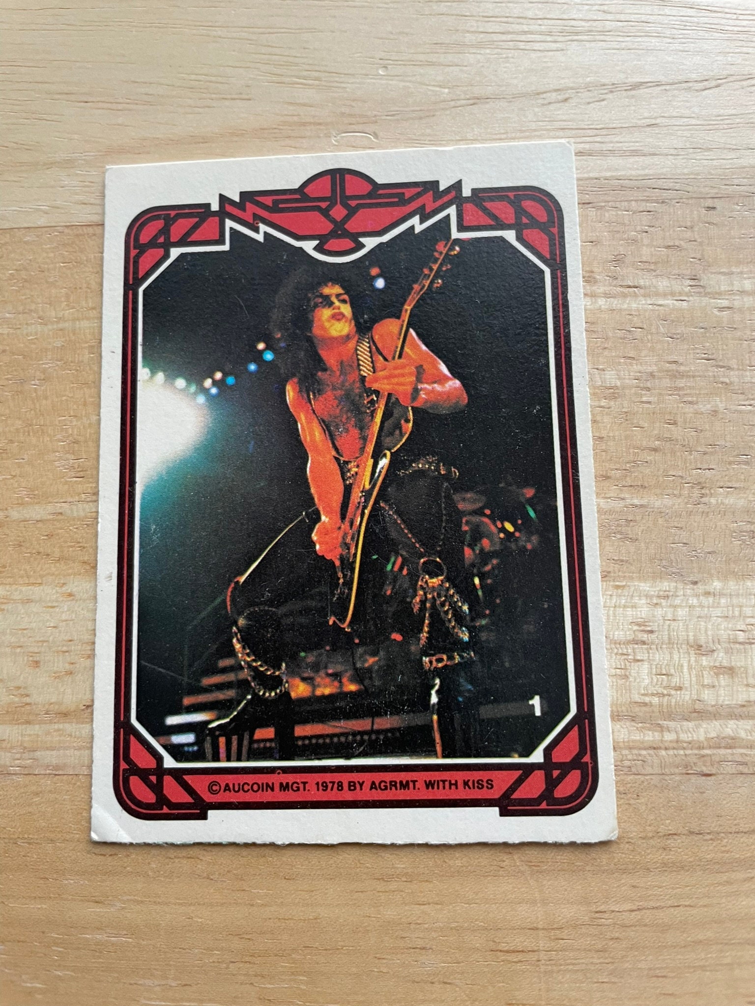 KISS Card 1978 Collector Card Paul Stanley Number 1 Vintage Kiss