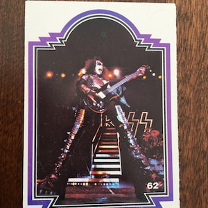 Carte KISS 1978, carte de collection Gene Simmons numéro 62, carte Kiss vintage, cartes à collectionner Kiss, carte puzzle Aucoin MGT, par ARGMT