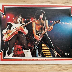 Carte KISS 1978, carte de collection Paul Stanley Ace Frehley numéro 37, carte Kiss vintage, cartes à collectionner Kiss, carte puzzle Aucoin MGT par ARGMT Criss