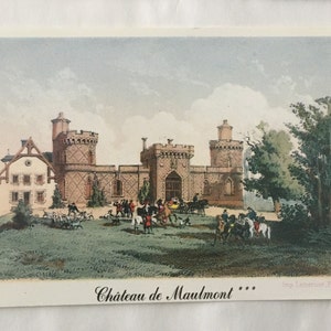 Vintage French Postcards Hotel du Chateau de Maulmont unused picture postcard from France vacation souvenir postcard collection