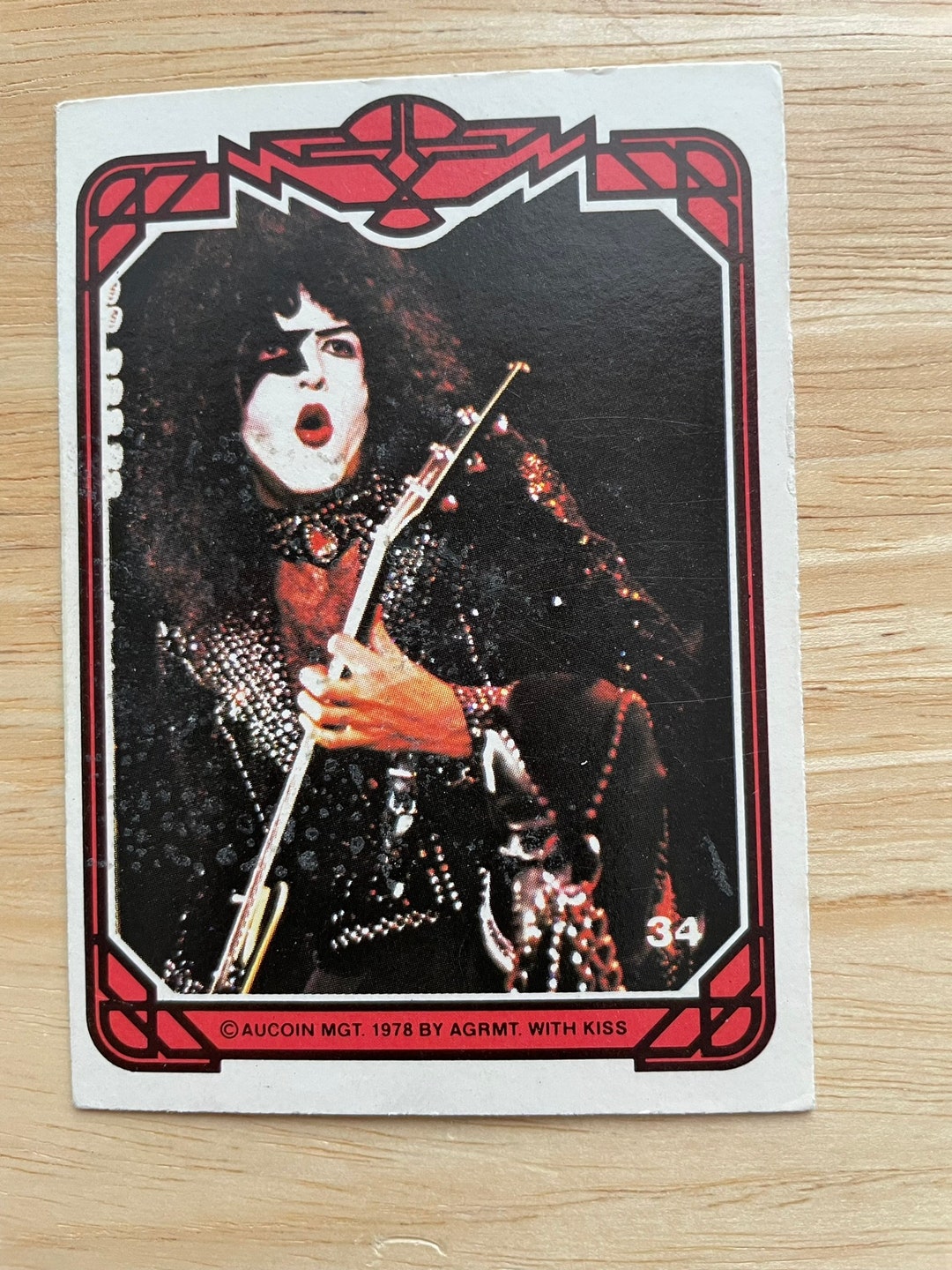 KISS Card 1978 Collector Card Paul Stanley Number 34 Vintage Kiss