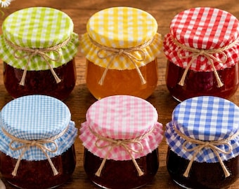 Coperchi per barattoli di marmellata, vari colori, Ø12cm, Ø15cm o Ø18cm, 20 pezzi | Primavera | Estate