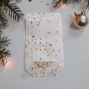 PP bottom bags with star motif, various sizes, 10 pieces