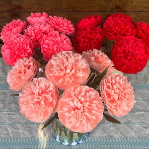 Pink Peonies Birth Paper Flower Bouquet, Birthday Gifts Paper Peonies, Artificial Flower Arrangement, Paper Anniversary, Artificial Bouquet