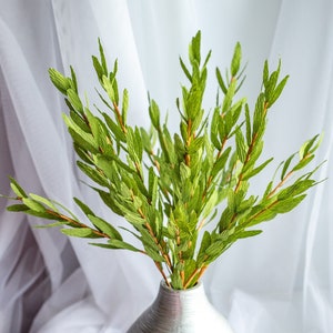 Verde di carta per bouquet Albero di ulivo finto Ghirlanda di verde natalizio Matrimonio Baby Shower Rami decorativi Fogliame di carta crespa Uno stelo