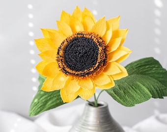 Paper Sunflower Flower Arrangement Yellow Paper Sunflower Bridal Bouquet Wedding Birthday Party Decor Best Seller