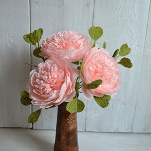 Pink Peonies Paper Flower Bouquet, Paper Peonies Anniversary, Artificial Bouquet, Wildflower Flowers, Wedding Bridesmaid Bouquet