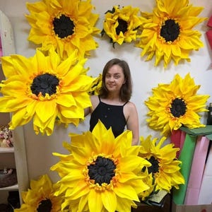 Parede de Girassol de Espuma Grande, Decoração de Casa de Fazenda, Aniversário de Girassol, Flores Artificiais, Flores Grandes, Decoração de Outono, Presentes de Girassol, Decoração de Girassol imagem 1