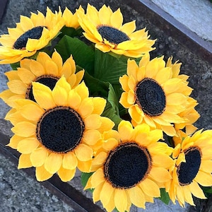 Girasole di carta, decorazioni per la casa in stile fattoria, compleanno con girasole, fiori finti, grandi fiori di carta, decorazioni autunnali, regali con girasole, decorazioni con girasole