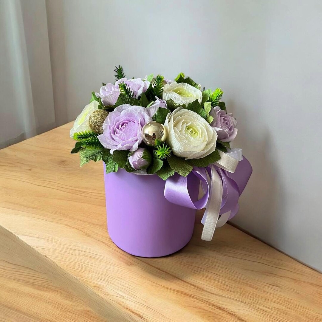 Paper Flower Arrangement Christmas Bouquet Table Centerpiece, Paper ...