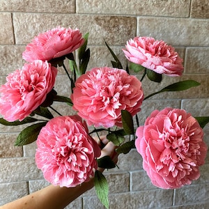 Pink Peonies Birth Paper Flower Bouquet, Birthday Gifts Paper Peonies, Artificial Flower Arrangement, Paper Anniversary, Artificial Bouquet