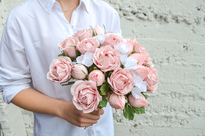 Bridal Paper Bouquet Paper Flowers Table Decor Wedding Etsy