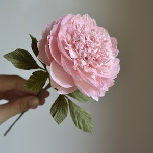 Peonia di carta rosa, peonia crespa, rosa antico, fiori di carta, fiori finti da sposa, peonie di carta per anniversario, grandi fiori di carta, decorazione per eventi