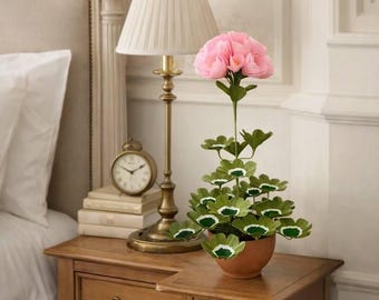 Bright Pink Paper Geranium, Paper Plant Sculpture, Gift for Gardener, Gift for Mum, Paper Anniversary Gift, Mother's Day Gift