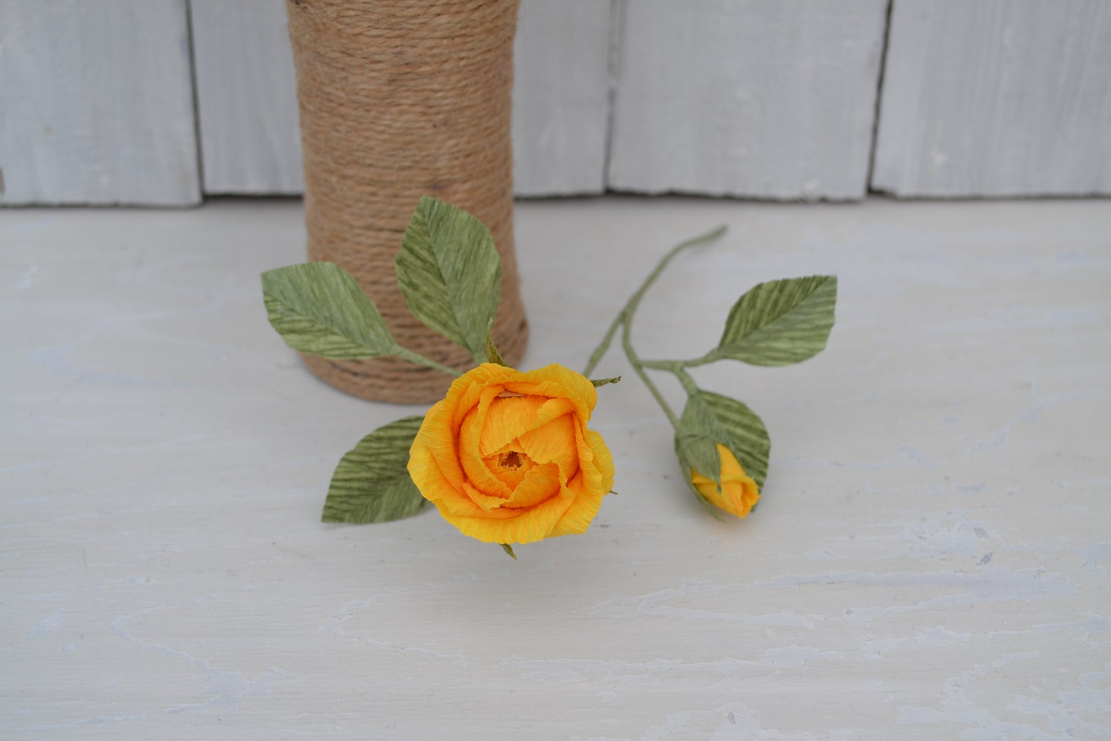 Paper Roses Bouquet Yellow Bridesmaid Bouquet Artificial Etsy
