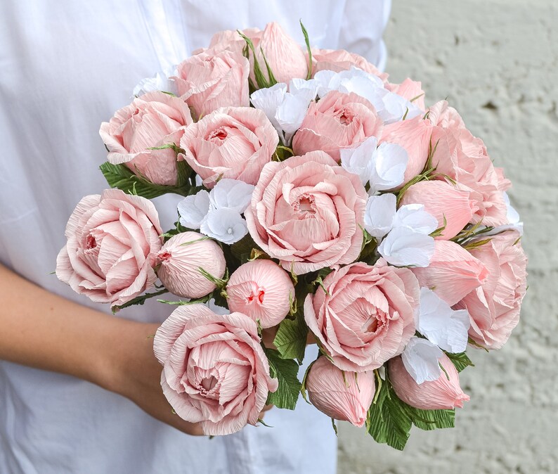 Bridal Paper Bouquet Paper Flowers Table Decor Wedding Etsy