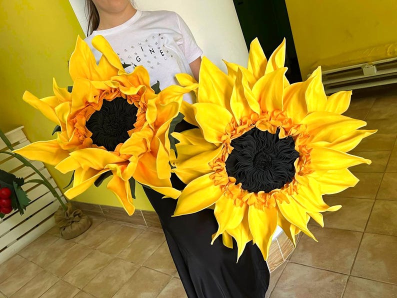 Parede de Girassol de Espuma Grande, Decoração de Casa de Fazenda, Aniversário de Girassol, Flores Artificiais, Flores Grandes, Decoração de Outono, Presentes de Girassol, Decoração de Girassol imagem 9