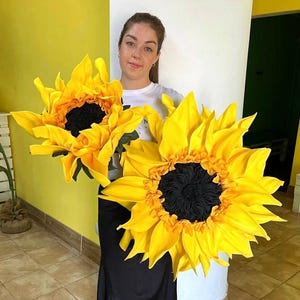 Parede de Girassol de Espuma Grande, Decoração de Casa de Fazenda, Aniversário de Girassol, Flores Artificiais, Flores Grandes, Decoração de Outono, Presentes de Girassol, Decoração de Girassol imagem 7