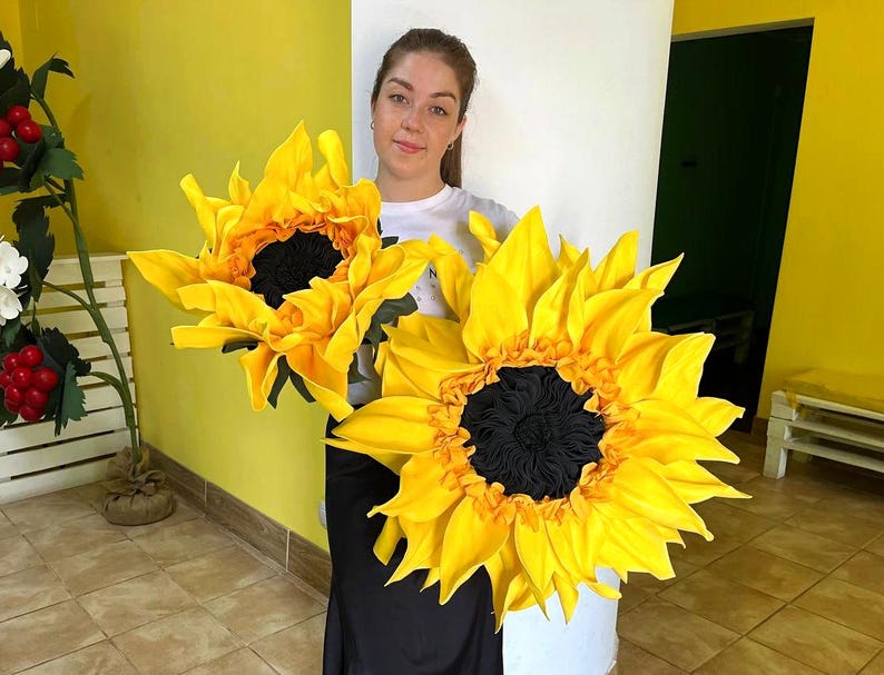 Parede de Girassol de Espuma Grande, Decoração de Casa de Fazenda, Aniversário de Girassol, Flores Artificiais, Flores Grandes, Decoração de Outono, Presentes de Girassol, Decoração de Girassol imagem 7