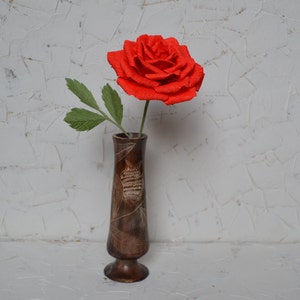 Red Paper Rose, Crepe Rose, Dusty Peonies, Paper Flowers, Fake Bridal Flowers, Paper Anniversary, Large Paper Flower, Event Decoration