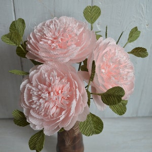 Peonie di carta rosa, peonie crespe, fiori di carta, fiori finti da sposa, peonie di carta per anniversario, grandi fiori di carta, decorazione per eventi