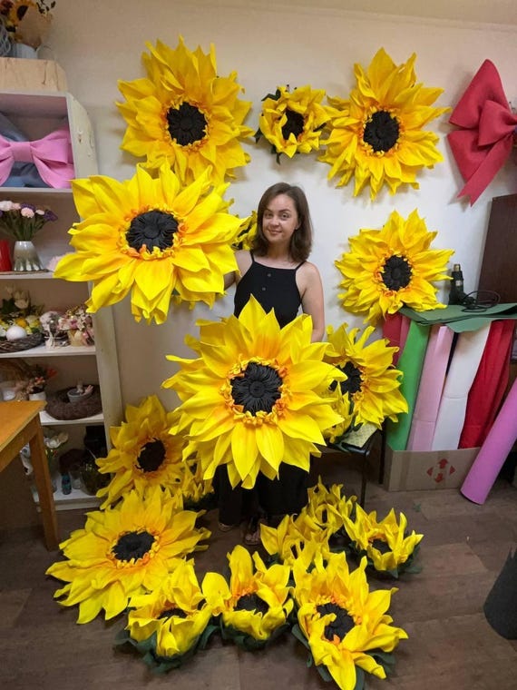 Big Foam Sunflower Wall, Farm house Decor, Sunflower Birthday, Fake Flowers, Large Flowers, Fall Decor, Sunflower Gifts, Sunflower Decor