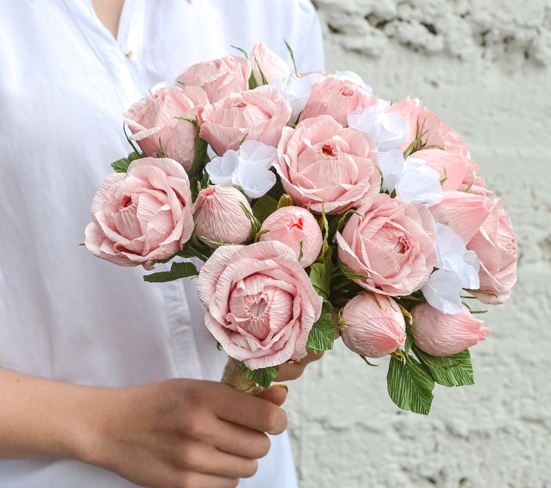 Bridal Paper Bouquet Paper Flowers Table Decor Wedding Etsy