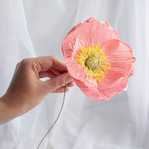 Set di papaveri di carta, Bouquet di fiori di carta, Anniversario di carta, Centrotavola per matrimonio, Fiori di compleanno, Bouquet finto, Bouquet da sposa