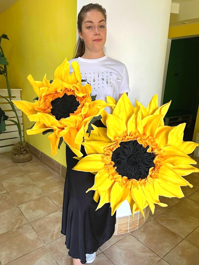 Parede de Girassol de Espuma Grande, Decoração de Casa de Fazenda, Aniversário de Girassol, Flores Artificiais, Flores Grandes, Decoração de Outono, Presentes de Girassol, Decoração de Girassol imagem 4