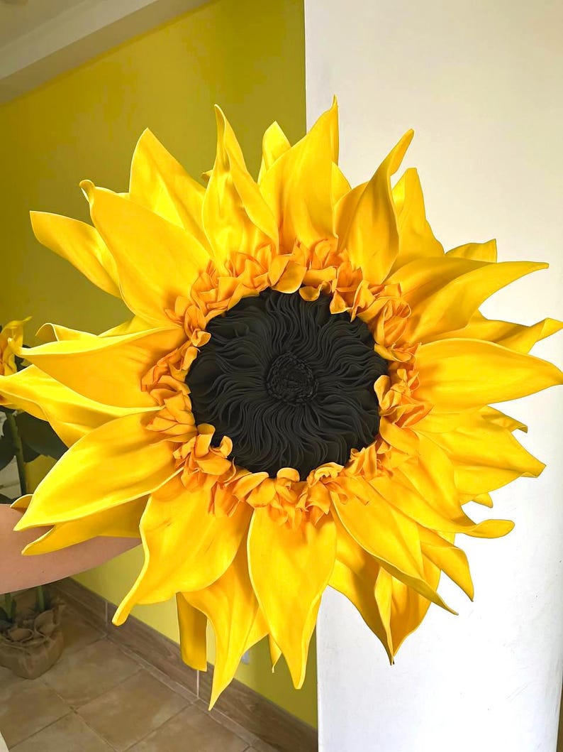 Parede de Girassol de Espuma Grande, Decoração de Casa de Fazenda, Aniversário de Girassol, Flores Artificiais, Flores Grandes, Decoração de Outono, Presentes de Girassol, Decoração de Girassol imagem 3
