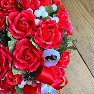 Paper Flower Arrangement Red Roses, Paper Bouquet Birthday Gift ...