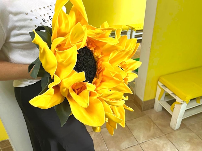 Parede de Girassol de Espuma Grande, Decoração de Casa de Fazenda, Aniversário de Girassol, Flores Artificiais, Flores Grandes, Decoração de Outono, Presentes de Girassol, Decoração de Girassol imagem 8