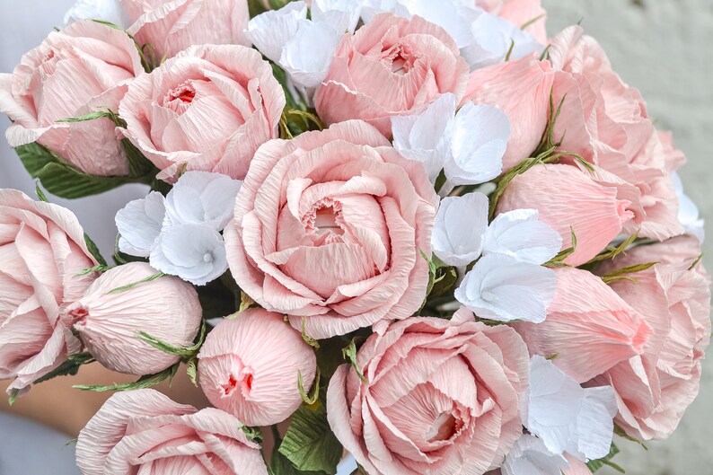 Bridal Paper Bouquet Paper Flowers Table Decor Wedding Etsy