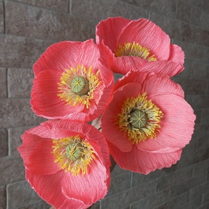 Paper Icelandic Poppies Flowers BIG SALE 100 Party Decor Big Wedding Engagement Bachelorette Flowers Wedding Table Decorations Arch Flowers image 7