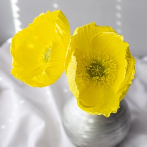 Papaveri di carta gialli o di qualsiasi colore, fiori di carta crespa, fiori artificiali per matrimoni, decorazioni di carta per matrimoni, fiori per bambini