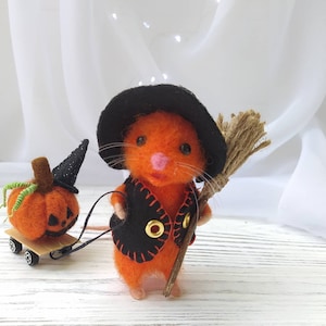 Halloween mouse, needle felted mouse, felted animals