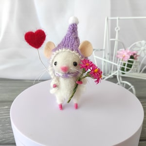 Handmade needle felted miniature mouse