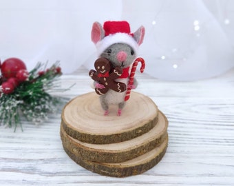 Needle felted mouse, christmas present