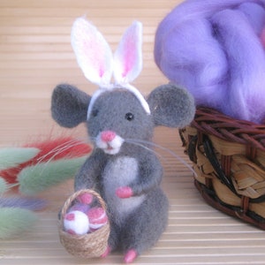 Woolen Mouse with Removable Rabbit Ears: Easter Gift