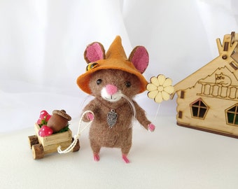 Needle felt mouse, handmade mouse