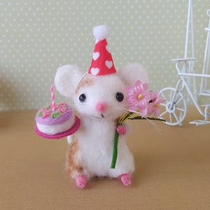 Handmade felt mouse for birthday