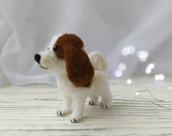 Miniature dog, needle felted dog , pet for doll