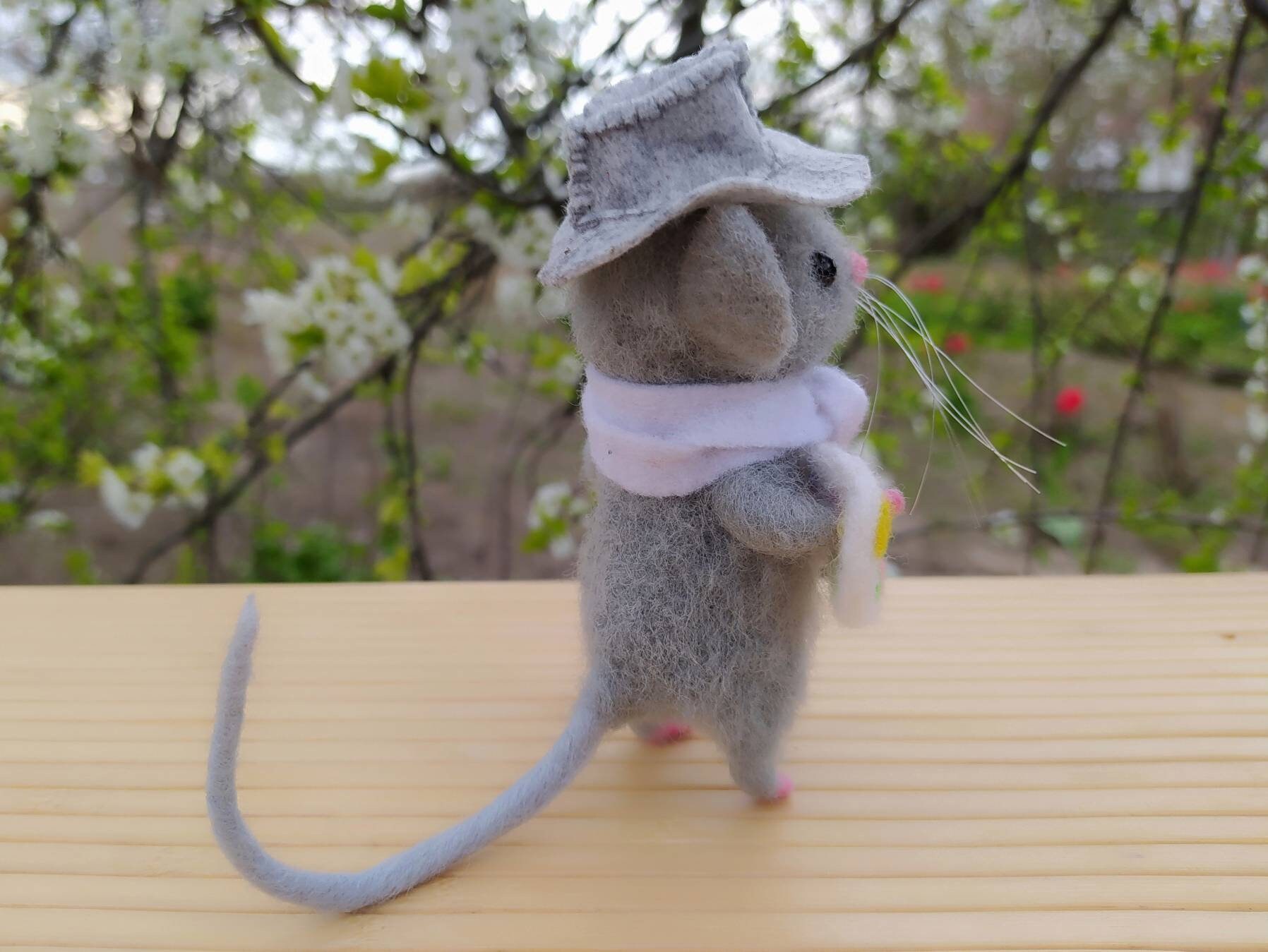 Felt Mouse Gray Felt Mouse Mini Felt Animal - Etsy