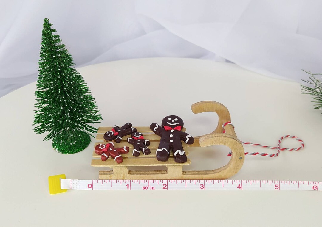 Dollhouse Christmas Decor Miniature Doll Sleigh Christmas Etsy