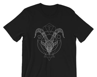 Capricorn Zodiac Geometric Constellation Short-Sleeve Unisex T-Shirt