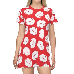 Ohana Tropical Leaves All Over Print T-Shirt Dress image 1