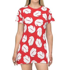 Ohana Tropical Leaves -  All Over Print T-Shirt Dress